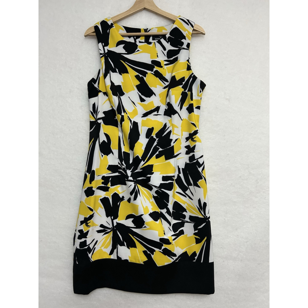 Ronni Nicole Sz.10 Floral Abstract Art-To-Wear Chic Sheath Statement Power Dress